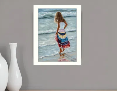 Homezia The Striped Skirt White Framed Print Wall Art