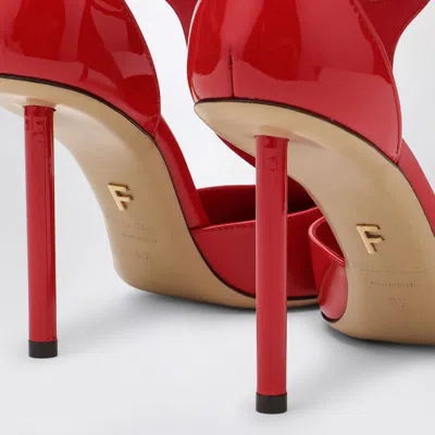 Ferragamo Lysandra 95 T-strap Pumps In Patent Leather In Red