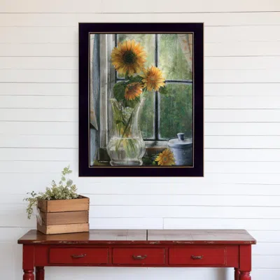 Homezia Morning Flower 1 Black Framed Print Wall Art
