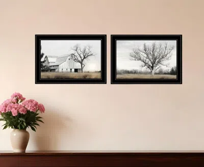 Homezia Set Of Two Ohio Fields I 2 Black Framed Print Wall Art