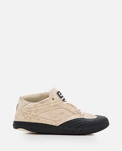 Givenchy Fabric And Leather Sneakers With Intentional Dirties In Cream