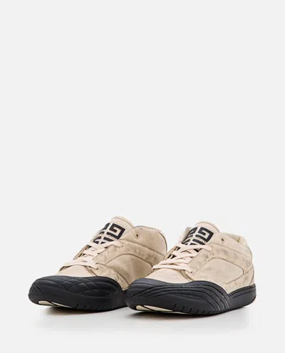 Givenchy Fabric And Leather Sneakers With Intentional Dirties In Cream