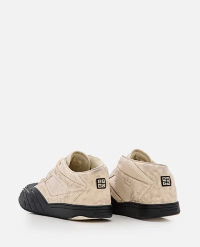 Givenchy Fabric And Leather Sneakers With Intentional Dirties In Cream