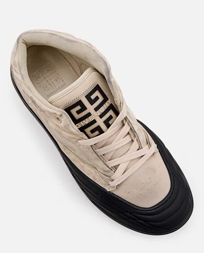 Givenchy Fabric And Leather Sneakers With Intentional Dirties In Cream