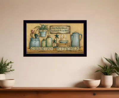 Homezia Country Kitchen 2 Black Framed Print Kitchen Wall Art