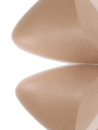 Givenchy Shark Lock Grained Leather Boots In Neutral