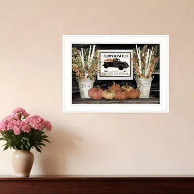 Homezia Pumpkin Patch Still Life 2 White Framed Print Wall Art