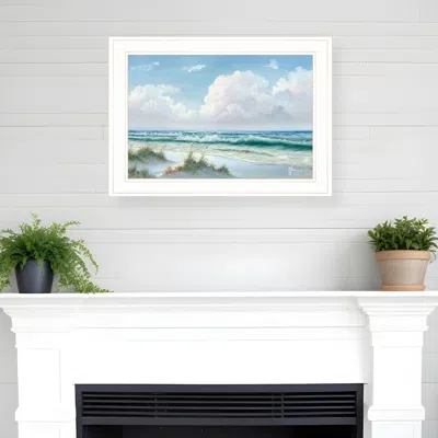 Homezia Beach 7 White Framed Print Wall Art