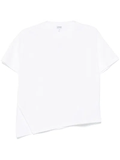 Shop Loewe Women Asymmetric T-shirt In White