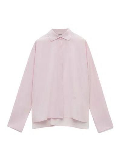 Loewe Womens Baby Light Pink Turn-up Long-sleeve Cotton-poplin Shirt In Pink