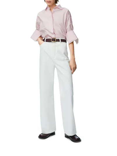 Loewe Womens Baby Light Pink Turn-up Long-sleeve Cotton-poplin Shirt In Pink