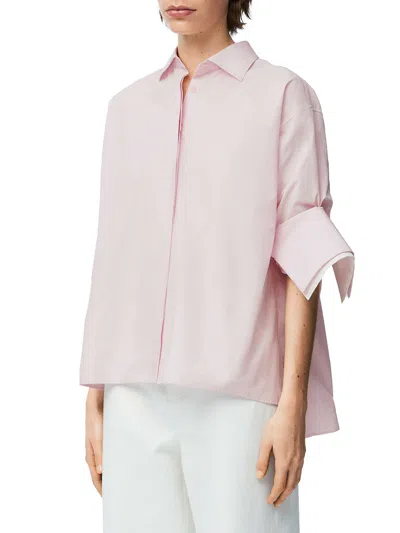Loewe Womens Baby Light Pink Turn-up Long-sleeve Cotton-poplin Shirt In Pink