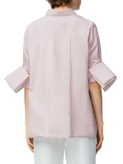 Loewe Womens Baby Light Pink Turn-up Long-sleeve Cotton-poplin Shirt In Pink