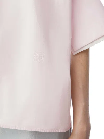 Loewe Womens Baby Light Pink Turn-up Long-sleeve Cotton-poplin Shirt In Pink