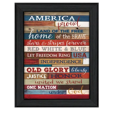 Homezia America Proud 3 Black Framed Print Wall Art