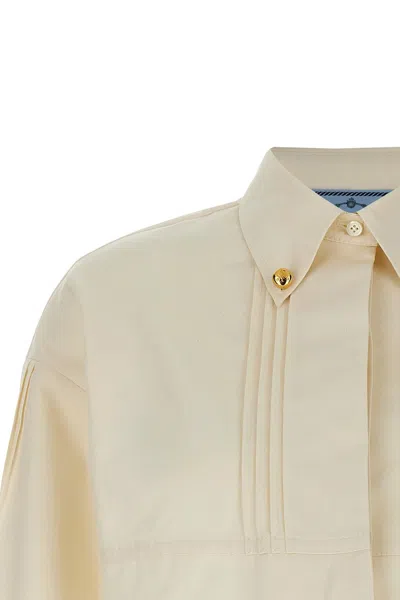 Prada Cropped Poplin Jacket In Cream