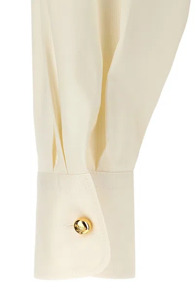 Prada Cropped Poplin Jacket In Cream