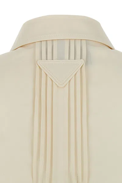 Prada Cropped Poplin Jacket In Cream