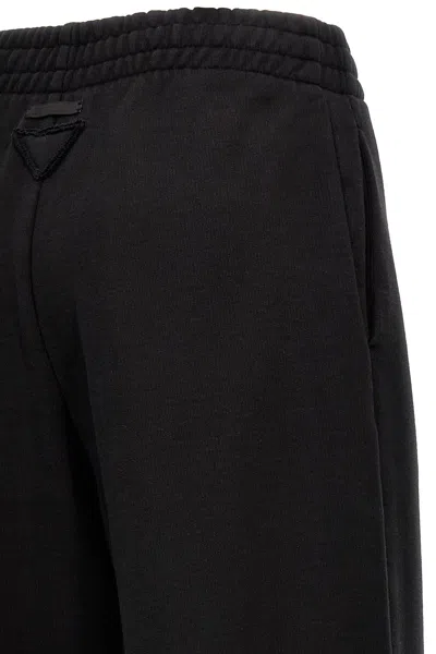 Prada Jogginghose Aus Baumwollfleece Mit Federbesatz In Black