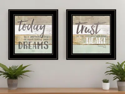 Homezia Set Of Two Trust In The Lord Black Framed Print Wall Art