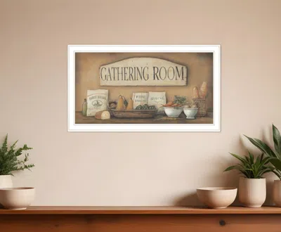Homezia Gathering Room 1 White Framed Print Kitchen Wall Art