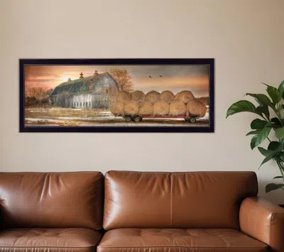 Homezia Sunset On The Farm 1 Black Framed Print Wall Art