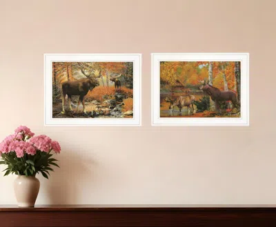 Homezia Set Of Two Call Of The Wild 1 White Framed Print Wall Art