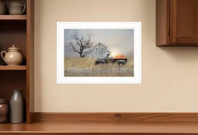 Homezia Fall Pumpkin Harvest 2 White Framed Print Kitchen Wall Art
