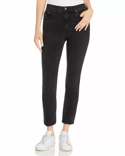 Grlfrnd The Reed Skinny Jean In Black Rain In Multi