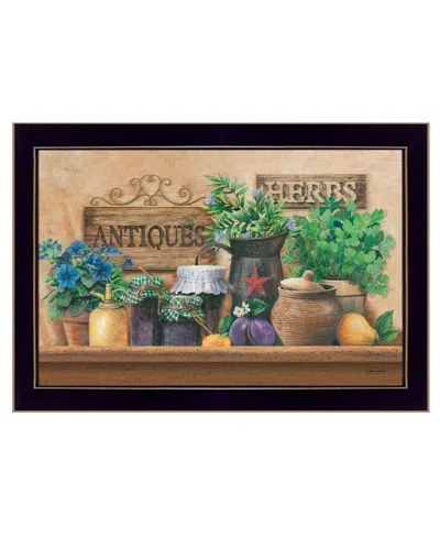 Homezia Antiques And Herbs Black Framed Print Kitchen Wall Art