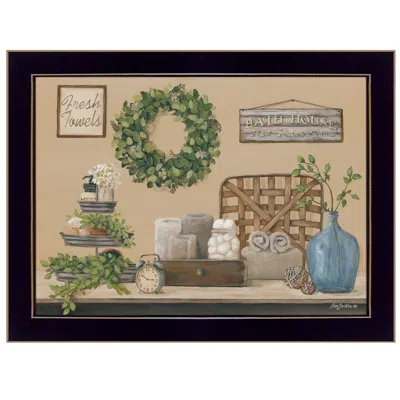 Homezia Farmhouse Bath I 1 Black Framed Print Bathroom Wall Art