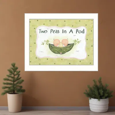 Homezia Two Peas In A Pod White Framed Print Wall Art