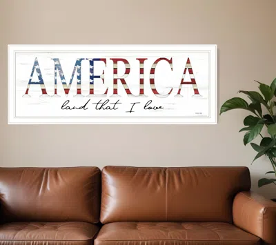 Homezia America Land That I Love 1 White Framed Print Wall Art