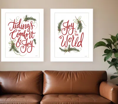 Homezia Set Of Two Lilac And Wild Plum Bouquet 1 White Framed Print Wall Art