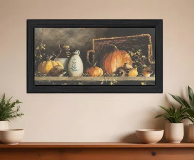 Homezia Pumpkin And Pods Black Framed Print Kitchen Wall Art