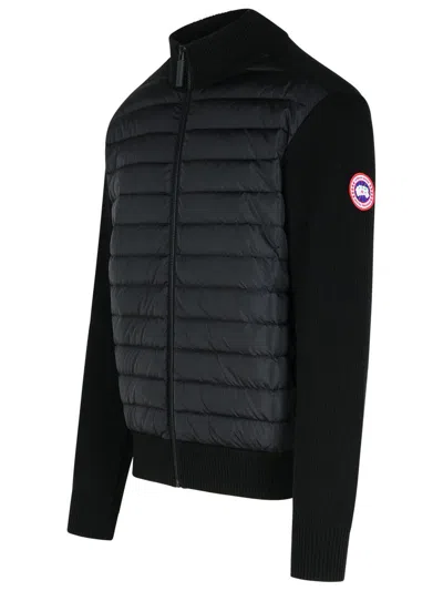 Shop Canada Goose Hybridge Knit - Wool And Down Cardigan In Black