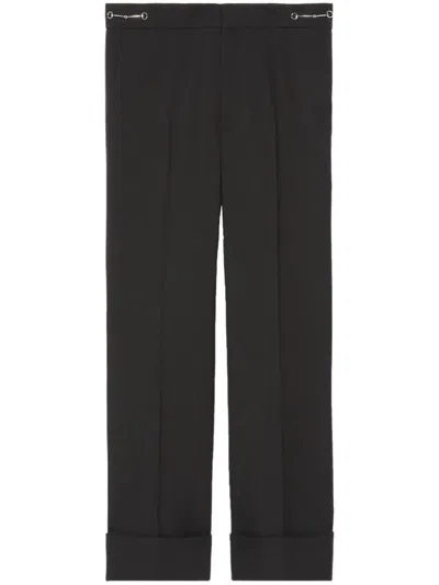 Gucci Women Wool Cropped Trousers In Black