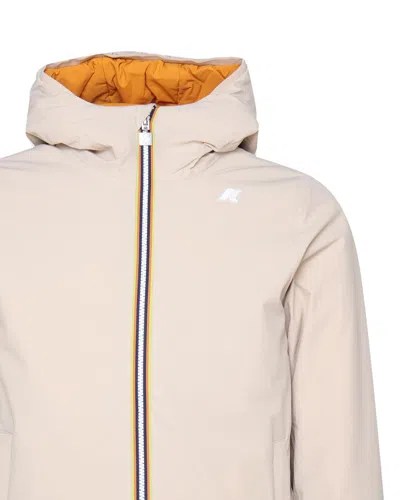 K-way Double Face Jacket In Beige, Yellow