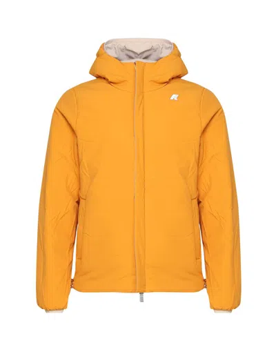 K-way Double Face Jacket In Beige, Yellow