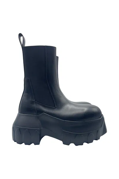 Rick Owens Mega Bumper Beatle Leather Chelsea Boots In Black