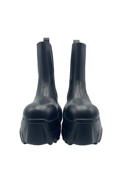Rick Owens Mega Bumper Beatle Leather Chelsea Boots In Black