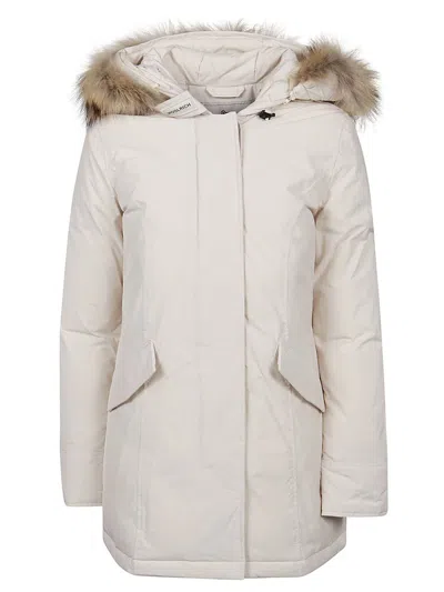 Woolrich Ivory Polyester Luxury Arctic Down Jacket In White