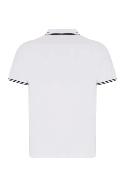 Shop Stone Island Slim Cotton Polo Shirt In White