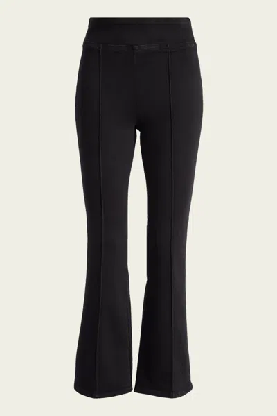Frame Jetset Crop Mini Boot Pintuck Jeans Sheen Noir