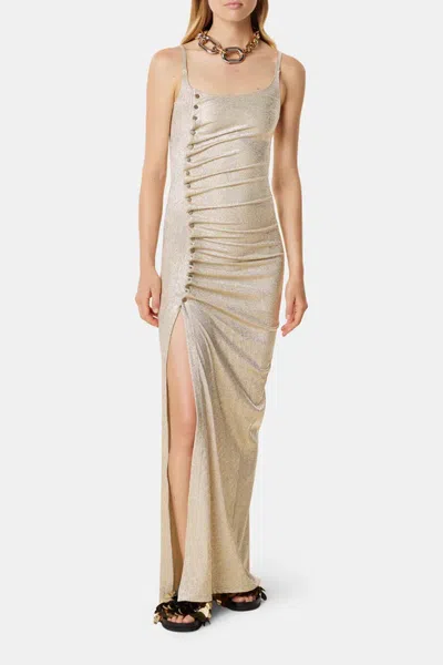 Rabanne Button-embellished Ruched Maxi Dress
