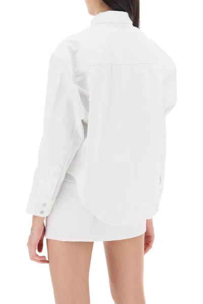 Shop Wardrobe.nyc Boxy Denim Overshirt In White