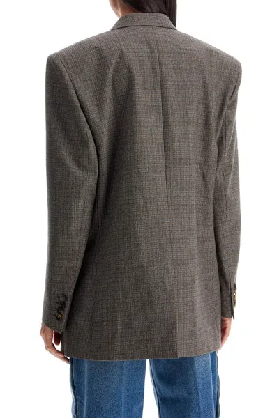 Stella Mccartney Houndstooth Single Breasted Bl In Grey