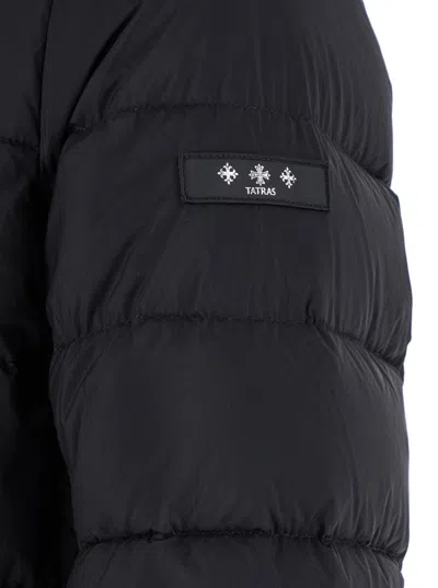 Tatras Borbore Black Down Jacket With Hood And Logo Patch On The Side In Tech Fabric Man In Black