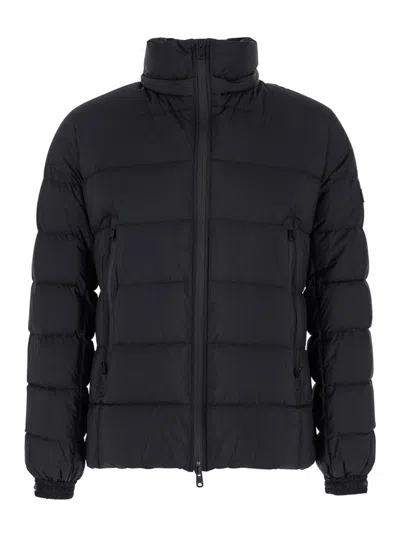 Tatras Borbore Black Down Jacket With Hood And Logo Patch On The Side In Tech Fabric Man In Black