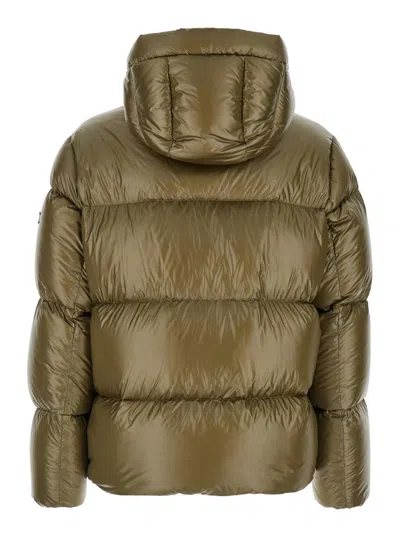 Tatras 'belbo' Green Down Jacket With Drawstring Hood And Logo Patch In Green
